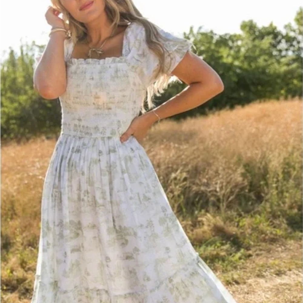 Ivy City Co. Valencia Dress in Sage Plus Size 100% Cotton 3X